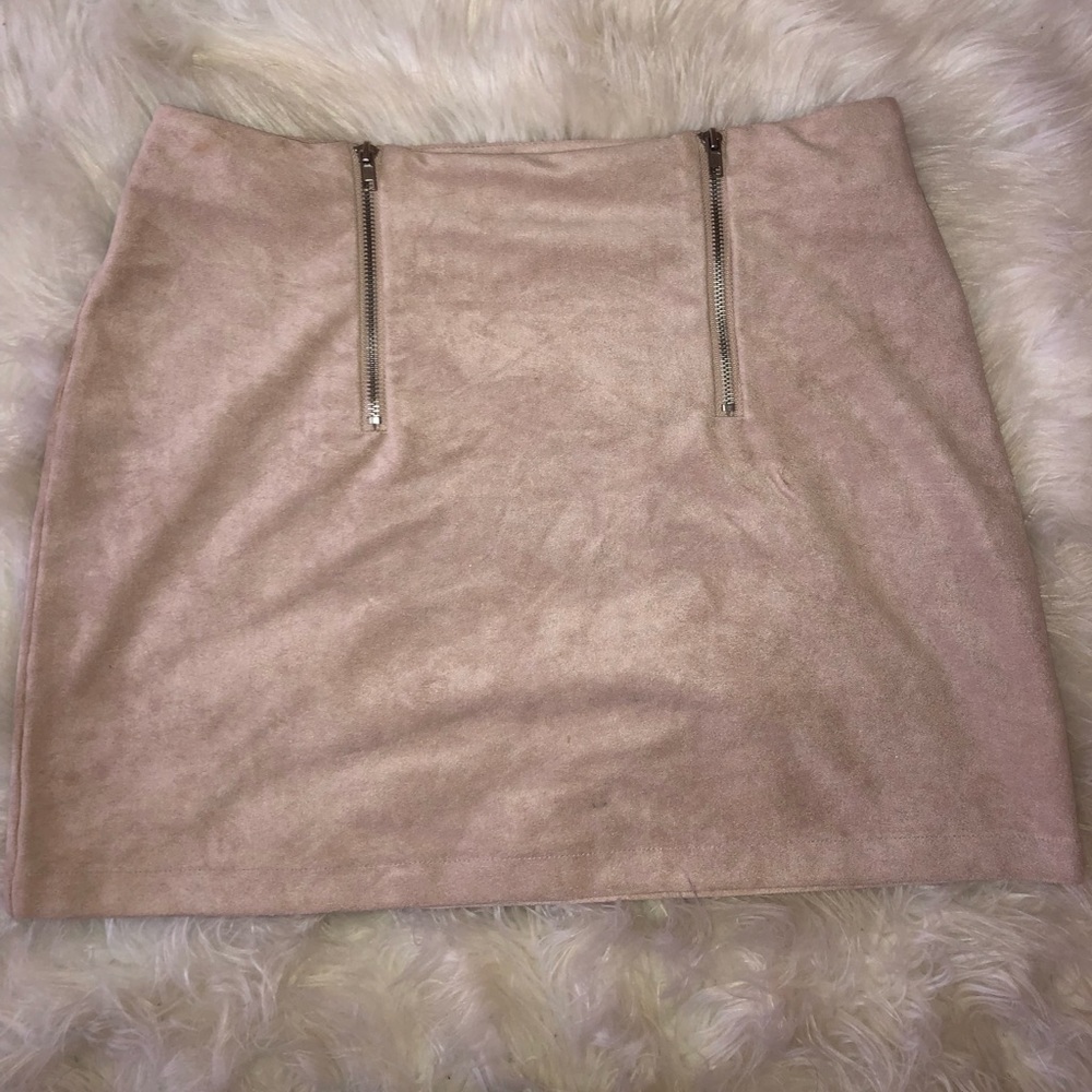 mauve suede skirt